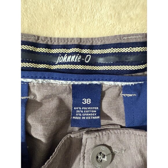 Johnnie-O Shorts Men's 38 Stretch Hybrid Shorts 9" Inseam Pockets Brown Gray - Picture 6 of 10